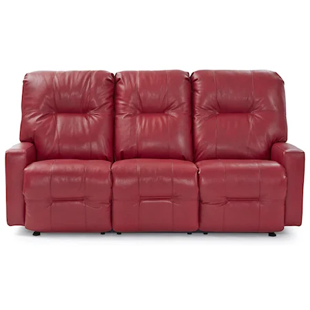 Contemporary Power Reclining Space Saver Sofa with Power Headrests